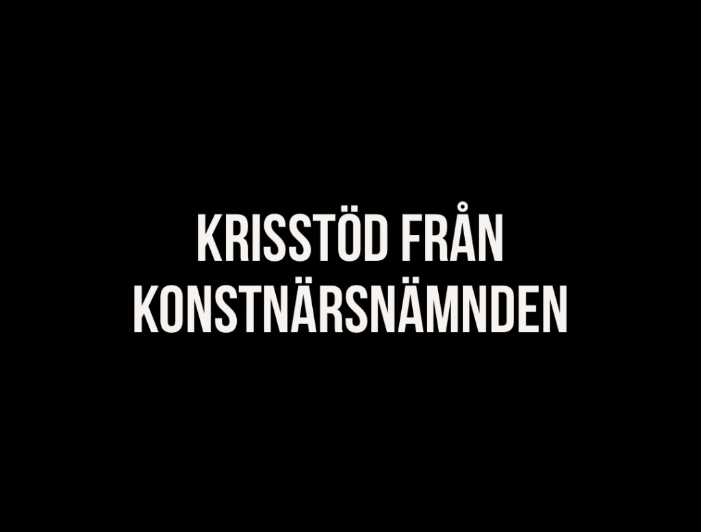 Besked om krisstöd från Konstnärsnämnden